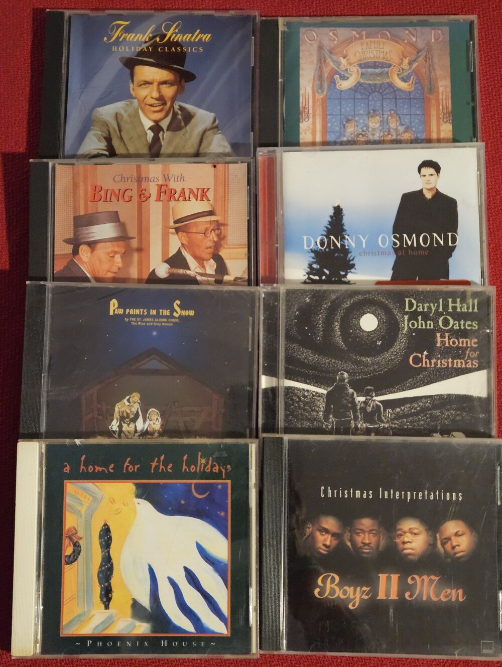 Holiday Christmas CD Lot/Bundle Of 8 - Frank Bing Osmonds Boyz 2 Men Hall Asst.